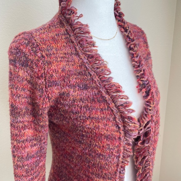 X-SMALL dolce Emozione wool sweater MADE in ITALY red purple - Picture 1 of 14